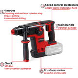EINHELL TP-HD 18/26 Li BL - Solo Professional, 4514265, Martillo perforador rojo/Negro