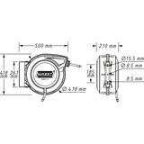 Hazet 9040N-13 carrete de manguera de jardín Carrete de pared Automático Negro, Azul, Manguera de aire comprimido negro/Azul, Carrete de pared, Automático, Funcional, Negro, Azul, Plástico, Polímero, Montado en pared