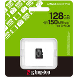Kingston 128GB micSDXC Canvas Select Plus Gen3 150R A1 (Adaptador de SD no incluido), Tarjeta de memoria negro, 128 GB, MicroSDXC, Clase 10, UHS-I, 150 MB/s, Class 1 (U1)