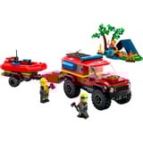 LEGO Camión de Bomberos 4x4 con Barco de Rescate, Juegos de construcción Juego de construcción, 5 año(s), Plástico, 301 pieza(s), 552 g
