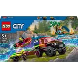 LEGO City Camión de Bomberos 4x4 con Barco de Rescate, Juegos de construcción Juego de construcción, 5 año(s), Plástico, 301 pieza(s), 552 g