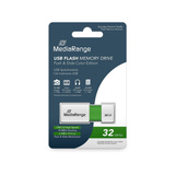 MediaRange Color Edition 32 GB, Lápiz USB blanco/Verde