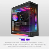 NZXT H6 RGB+ ( 2026 ) Todo Negro, Cajas de torre negro