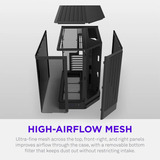 NZXT H6 RGB+ ( 2026 ) Todo Negro, Cajas de torre negro