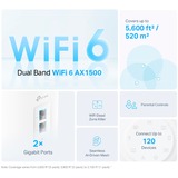 TP-Link Deco X10 Doble banda (2,4 GHz / 5 GHz) Wi-Fi 6 (802.11ax) Blanco 2 Interno, Router blanco, Blanco, Interno, Enrutador de malla, 190 m², Doble banda (2,4 GHz / 5 GHz), Wi-Fi 6 (802.11ax)