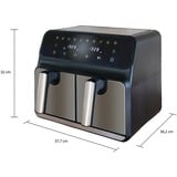Unold 58685 freidora Doble 8 L Independiente 1700 W Freidora de aire caliente Negro, Gris negro/Acero fino, Freidora de aire caliente, 8 L, 60 °C, 200 °C, 60 min, Doble