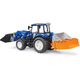 bruder BRUDER New Holland T5.120 con cargador frontal, caja de carga, horquillas y pacas redondas, Automóvil de construcción 