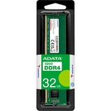 ADATA Premier módulo de memoria 32 GB 1 x 32 GB DDR4, Memoria RAM verde, 32 GB, 1 x 32 GB, DDR4, 3200 MHz, 288-pin DIMM