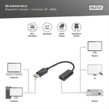 Digitus Adaptador / Convertidor de DisplayPort a HDMI negro