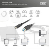 Digitus Cable de conexión USB 3.2 Gen 2 USB-A > USB-C negro