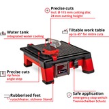 EINHELL Cortadora de azulejos Power X-Change TE-TC 18/115 Li - Solo, 18 Voltios, Cortador de azulejos rojo/Negro