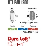 High Peak Lite Pak 1200, Saco de dormir verde/Rojo