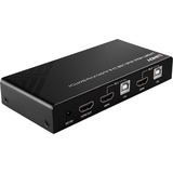 Lindy 32809 interruptor KVM Negro, Switch KVM 4096 x 2160 Pixeles, 4K Ultra HD, Negro