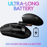 Logitech G305 ratón mano derecha RF Wireless + Bluetooth Óptico 12000 DPI, Ratones para gaming blanco, mano derecha, Óptico, RF Wireless + Bluetooth, 12000 DPI, 400 pps, Blanco