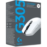 Logitech G305 ratón mano derecha RF Wireless + Bluetooth Óptico 12000 DPI, Ratones para gaming blanco, mano derecha, Óptico, RF Wireless + Bluetooth, 12000 DPI, 400 pps, Blanco