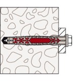 fischer Taco de vástago largo DuoXpand 8x100 FUS, Pasador gris claro/Rojo