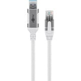 goobay Cable Ethernet USB-A 3.2 Gen1 con conector > conector RJ-45, Adaptador de red blanco