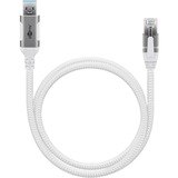 goobay Cable Ethernet USB-A 3.2 Gen1 con conector > conector RJ-45, Adaptador de red blanco