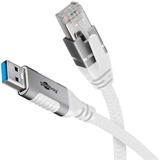 goobay Cable Ethernet USB-A 3.2 Gen1 con conector > conector RJ-45, Adaptador de red blanco