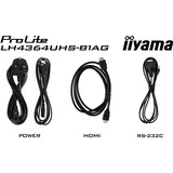iiyama LH4364UHS-B1AG, Pantalla de gran formato negro (mate)