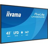 iiyama LH4364UHS-B1AG pantalla de señalización Pantalla plana para señalización digital 109,2 cm (43") LED Wifi 500 cd / m² 4K Ultra HD Negro Procesador incorporado Android 24/7, Pantalla de gran formato negro (mate), Pantalla plana para señalización digital, 109,2 cm (43"), LED, 3840 x 2160 Pixeles, Wifi, 24/7