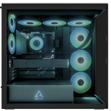 ARCTIC Xtender VG (Black) Midi Tower Negro, Cajas de torre negro (mate), Midi Tower, PC, Negro, EATX, Metal, Vidrio templado, Juego