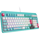 ASUS TUF Gaming K3 Gen II Hatsune Miku Edition teclado Juego USB Color menta, Blanco, Teclado para gaming turquesa/Multi color, Completo (100%), Alámbrico, USB, Switch de tecla optomecánico, LED RGB, Color menta, Blanco