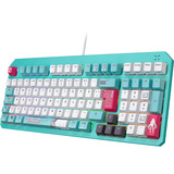 ASUS TUF Gaming K3 Gen II Hatsune Miku Edition teclado Juego USB Color menta, Blanco, Teclado para gaming turquesa/Multi color, Completo (100%), Alámbrico, USB, Switch de tecla optomecánico, LED RGB, Color menta, Blanco