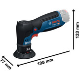 Bosch Lijadora excéntrica a batería GEX 12V-77 Professional solo, 12 Voltios, Lijadora orbital azul/Negro