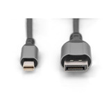 Digitus Cable adaptador DisplayPort 8K, mini DisplayPort > DisplayPort negro/Gris