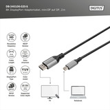 Digitus Cable adaptador DisplayPort 8K, mini DisplayPort > DisplayPort negro/Gris