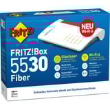 FRITZ! FRITZ!Box 5530, Enrutador de fibra óptica Box 5530, Wi-Fi 6 (802.11ax), Doble banda (2,4 GHz / 5 GHz), Ethernet, Blanco, Router de sobremesa