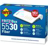 FRITZ! FRITZ!Box 5530, Enrutador de fibra óptica Box 5530, Wi-Fi 6 (802.11ax), Doble banda (2,4 GHz / 5 GHz), Ethernet, Blanco, Router de sobremesa