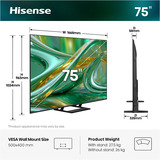 Hisense ULED 75E8S MiniLED, TV QLED negro/Gris oscuro
