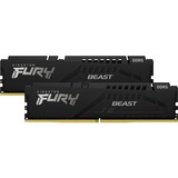Kingston FURY FURY Beast 32GB 5200MT/s DDR5 CL40 DIMM (Kit de 2) Black, Memoria RAM negro, 32 GB, 2 x 16 GB, DDR5, 288-pin DIMM