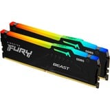 Kingston FURY FURY Beast 32 GB 5600 MT/s DDR5 CL40 DIMM (Kits de 2) RGB, Memoria RAM negro, 32 GB, 2 x 16 GB, DDR5, 288-pin DIMM