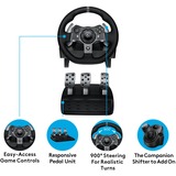 Logitech G920 Driving Force Negro USB 2.0 Volante + Pedales Analógico/Digital PC, Xbox One, Xbox Series S, Xbox Series X negro, Volante + Pedales, PC, Xbox One, Xbox Series S, Xbox Series X, Cruceta, Analógico/Digital, Alámbrico, USB 2.0