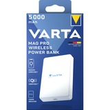 VARTA Powerbank inalámbrico Mag Pro, 5.000mAh, Banco de potencia blanco