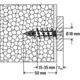fischer Taco para aislamiento FID II 50mm, Pasador blanco