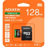 ADATA Speed Plus 128 GB MicroSDXC Clase 10, Tarjeta de memoria 128 GB, MicroSDXC, Clase 10, 180 MB/s, 160 MB/s, Class 3 (U3)