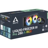 ARCTIC Liquid Freezer III Pro 280 A-RGB Procesador Sistema de refrigeración líquida todo en uno 14 cm Negro 1 pieza(s), Refrigeración por agua negro, Sistema de refrigeración líquida todo en uno, 14 cm, 186 m³/h, Negro