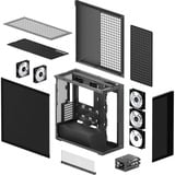ARCTIC Xtender Black (Mirror Glass) Midi Tower Negro, Cajas de torre negro, Midi Tower, PC, Negro, EATX, Metal, Vidrio templado, Juego