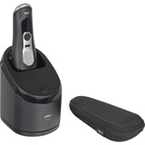 Braun Series 9 Pro+ 9660CC Máquina de afeitar de láminas Recortadora Negro, Plata negro, Máquina de afeitar de láminas, Negro, Plata, Acero inoxidable, Botones, LED, AC/Batería