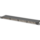 Digitus Panel de parcheo de alta densidad Clase EA CAT 6A, 24 puertos, Patch Panel negro