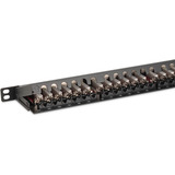 Digitus Panel de parcheo de alta densidad Clase EA CAT 6A, 24 puertos, Patch Panel negro