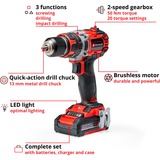 EINHELL Taladro atornillador percutor profesional a batería TP-CD 18/50 Li-i BL, 18Volt, Martillo atornillador rojo/Negro