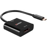Lindy 43269 Adaptador gráfico USB 3840 x 2160 Pixeles Negro, Convertidor negro, USB Tipo C, Salida DisplayPort, 3840 x 2160 Pixeles