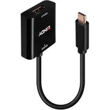 Lindy 43269 Adaptador gráfico USB 3840 x 2160 Pixeles Negro, Convertidor negro, USB Tipo C, Salida DisplayPort, 3840 x 2160 Pixeles