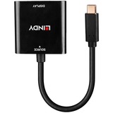 Lindy 43269 Adaptador gráfico USB 3840 x 2160 Pixeles Negro, Convertidor negro, USB Tipo C, Salida DisplayPort, 3840 x 2160 Pixeles