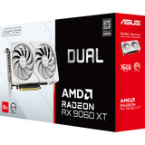 ASUS Dual -RX9060XT-16G-WHITE AMD Radeon RX 9060 XT 16 GB GDDR6, Tarjeta gráfica blanco, Radeon RX 9060 XT, 16 GB, GDDR6, PCI Express 5.0, 2 Ventilador(es)